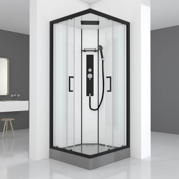 Душевая кабина Black&White Galaxy G8002 90x90 см профиль черный матовый 8002900 (детальная фотография), квадратные