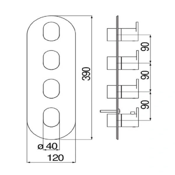 Смеситель для душа Nobili Up хром UP94104CR (детальная фотография), для душа