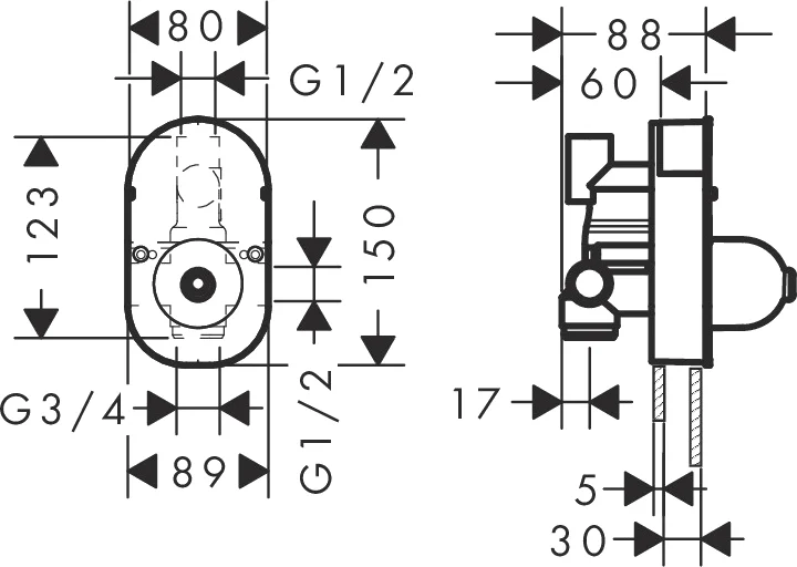 Смеситель для душа Hansgrohe Logis E хром 71408000 (детальная фотография), хром
