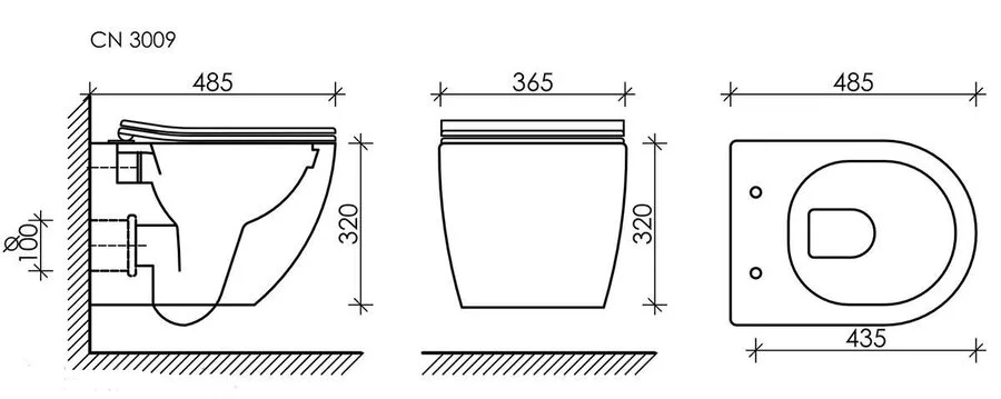 Унитаз с инсталляцией Ceramica Nova Forma кнопка черная матовая CN3009_121002MB (детальная фотография), в наличии