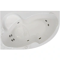 Гидромассажная ванна Радомир Ирма 2-80-2-1-0-216/2-80-2-2-0-216, 149 x 96.5 см, L/R, рама-подставка, фронтальная панель, полотенцедержатель, слив-перелив, гидромассаж Релакс хром КУ 100, датчик уровня воды, массаж спины, ступней, боковых поверхностей, бел