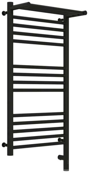 Полотенцесушитель электрический Сунержа Богема 3.0 40х80 см правый черный матовый 31-5807-8040 (детальная фотография), электрические с наружной вилкой, электрические скрытого подключения, правое подключение