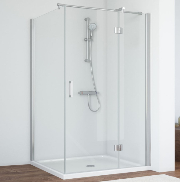 Душевой уголок профиль глянцевый хром стекло прозрачное Vegas-glass AFP-Fis TUR NOVO 110*90 08 01 R (детальная фотография)