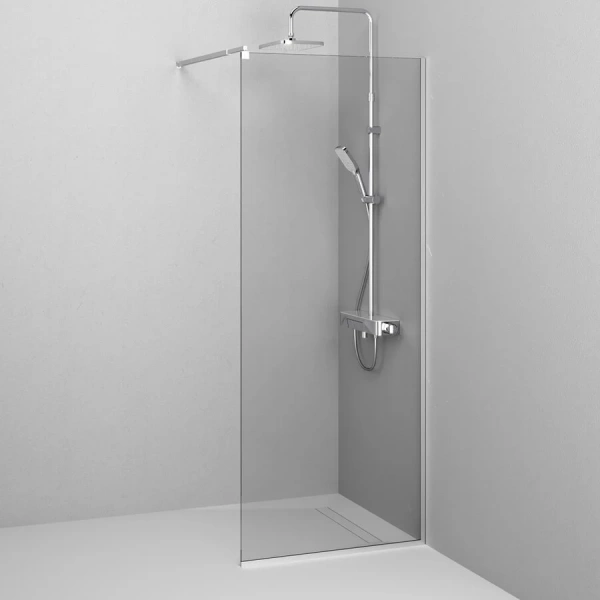 Душевая перегородка Am.Pm Func W84WI-80-F1 80 см прямоугольная (детальная фотография), недорогие, стеклянные