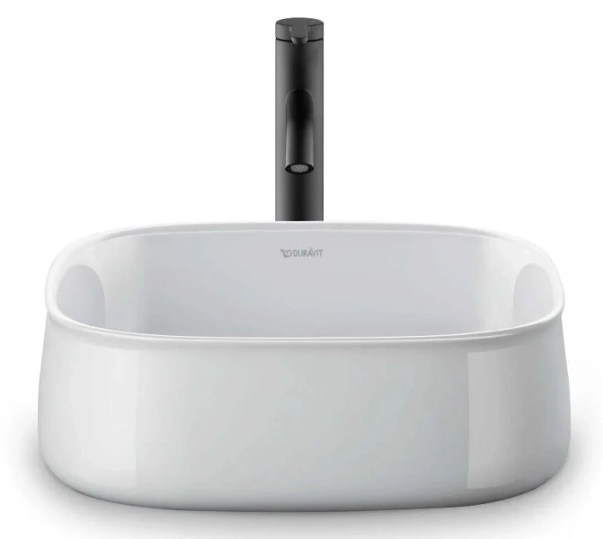 Раковина Duravit Zencha 42 см белый глянцевый 2373420079 (детальная фотография), в форме чаши, квадратная