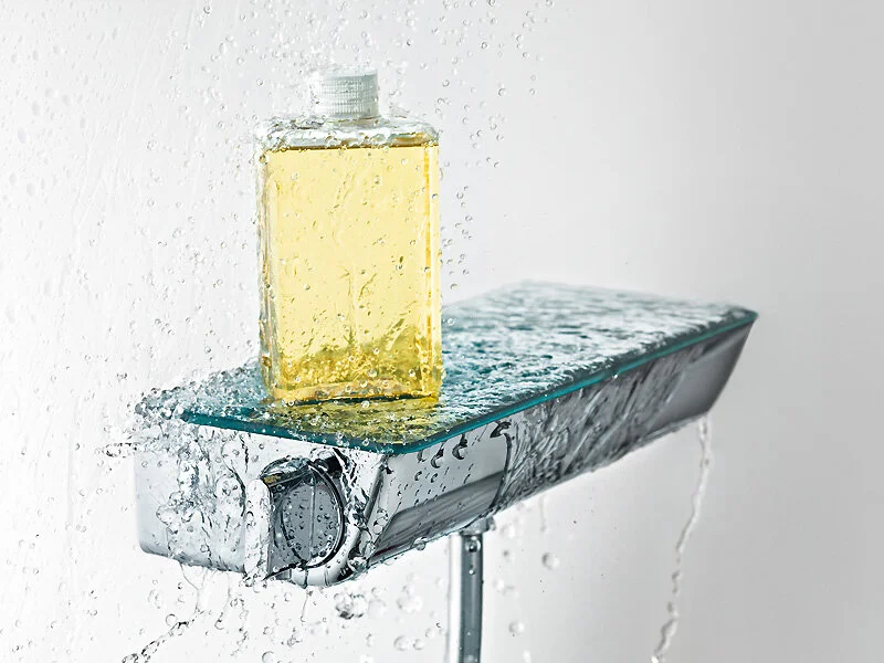 Смеситель для душа Hansgrohe Ecostat Select хром/белый 13161400 (детальная фотография), с термостатом