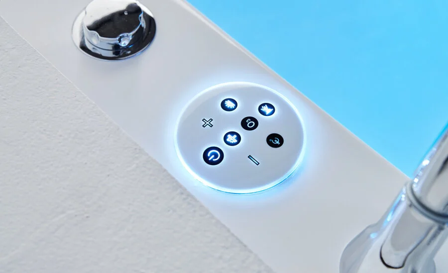 Ванна акриловая гидромассажная SSWW AU818R, 180 x 120 см, с подсветкой, белая (детальная фотография), прямоугольные