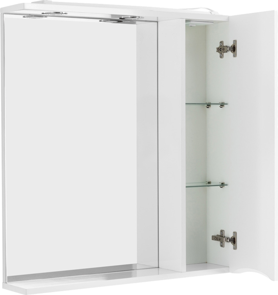 Зеркальный шкаф с подсветкой BelBagno Marino 80 см правосторонний MARINO-SPC-800/750-1A-BL-P-R (детальная фотография), навесные