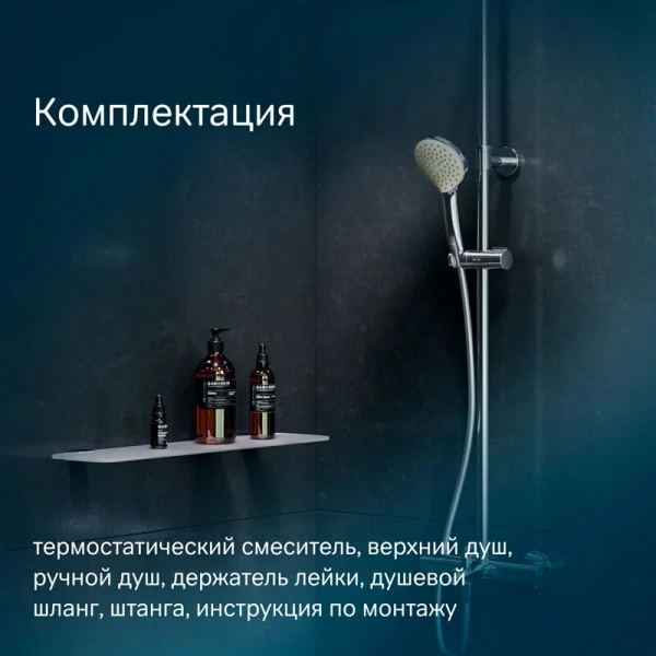 Душевая стойка Am.Pm Gem с термостатом F0790510 (детальная фотография), со смесителем