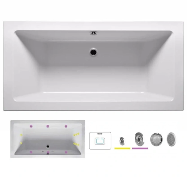 Ванна гидромассажная Riho Lugo 200 x 90 см, FLOW2 BT0600500000000_FLOW2 (детальная фотография)