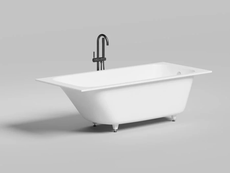 Ванна из искусственного камня Salini Orlando 180x80 см S-Sense белая глянцевая 102012G (детальная фотография), 180x80 см