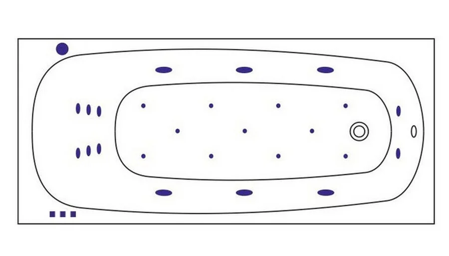 Ванна гидромассажная Whitecross Layla Ultra, 180 х 80 см, увеличенная толщина акрила, усиленная армировка, белый/золото, 0102.180080.100.ULTRA.GL (детальная фотография), акриловые