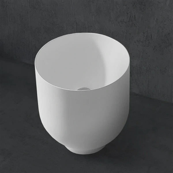 Раковина Abber Stein 40 см белая матовая AS2618 (детальная фотография), накладные (на столешницу), пристенные