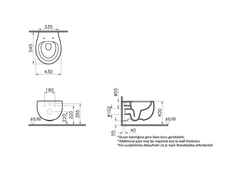 Унитаз подвесной VitrA Memoria белый глянец 5885B403-0101 (детальная фотография), подвесные, встраиваемые