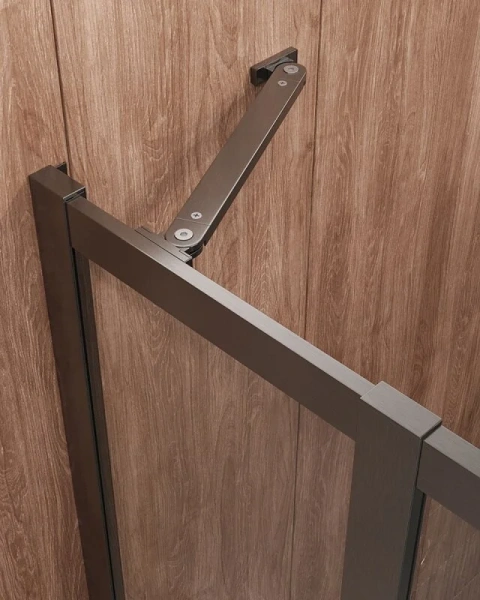 Душевой уголок Cezares Molveno 110х90 см прозрачное стекло профиль оружейная сталь MOLVENO-RH-1-110/90-C-GM-IV (детальная фотография), со средним поддоном