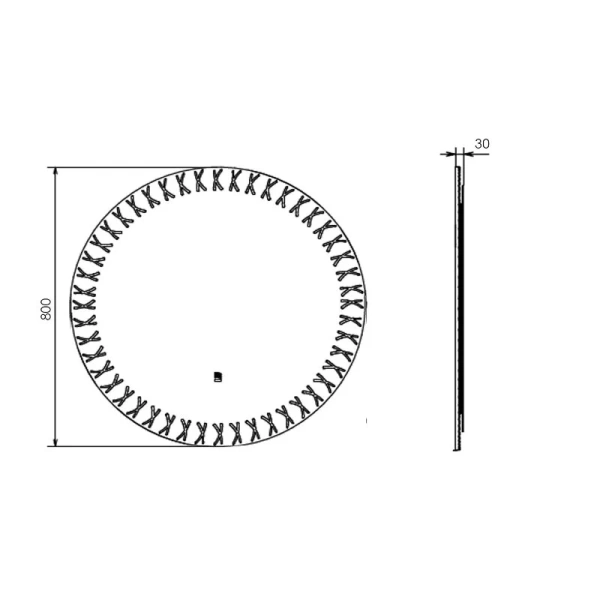 Зеркало с подсветкой Comforty Эониум 80 см круглое 00-00014163CF (детальная фотография), в наличии