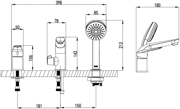 Смеситель для ванны IDDIS Torr на борт TORSB30i07 (детальная фотография) index_1