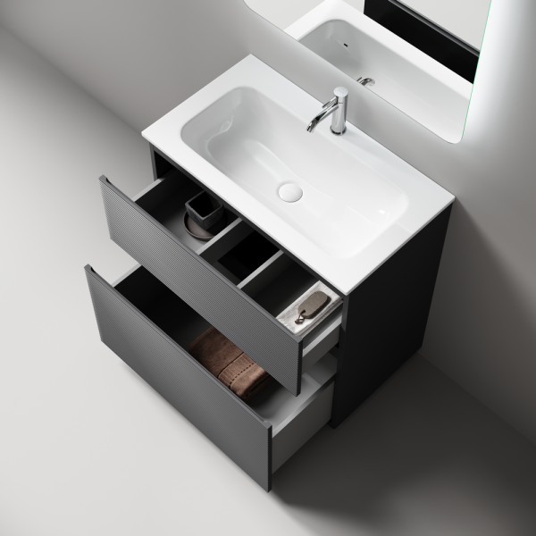 Тумба под раковину напольная Sancos Folk Floor 80 см grey soft FL80FGS (детальная фотография), современная, hi-tech