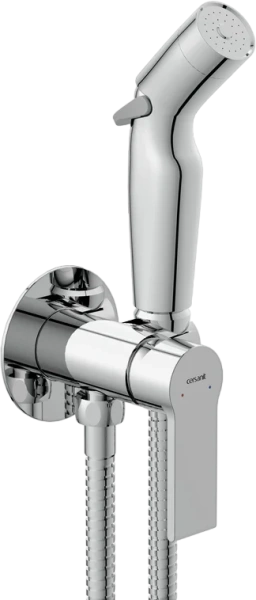 Гигиенический душ со смесителем Cersanit Brasko хром 64102 (детальная фотография), современные, hi-tech
