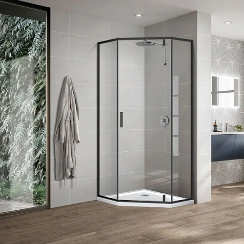 Душевой уголок Vincea Slim-U 90х90 см профиль черный - фото 2