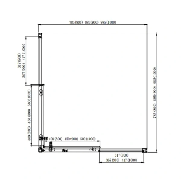 Душевой уголок Акватек 80x80 см профиль хром AQ ARI KV 08020CH (детальная фотография), современные, hi-tech