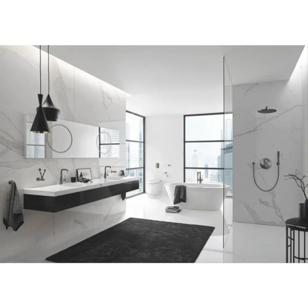 Смеситель для раковины темный графит матовый Grohe Essence New 32628AL1 (детальная фотография), для кухни