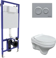 Унитаз с инсталляцией BERGES Albit S кнопка хром матовый