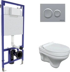 Унитаз с инсталляцией BERGES Albit S кнопка хром матовый