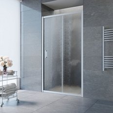 Душевая дверь профиль матовый хром стекло шиншилла Vegas-glass