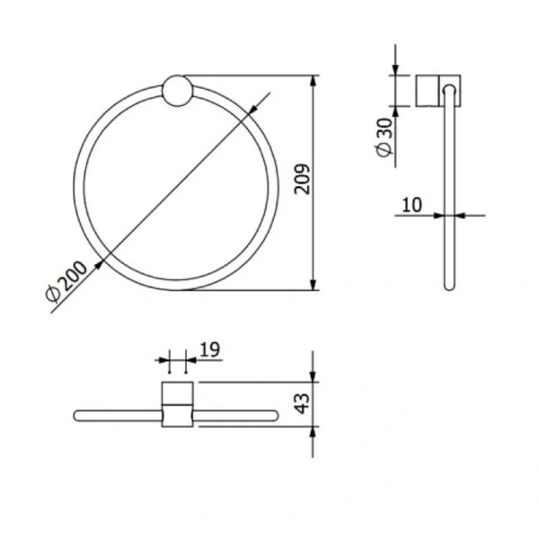Полотенцедержатель Kludi Vela R черный 5897839 (детальная фотография), современные, hi-tech
