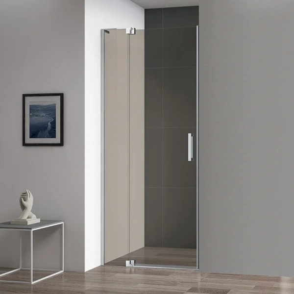 Душевая дверь в нишу Cezares Slider 80 см стекло бронзовое, профиль хром SLIDER-B-1-70/80-BR-Cr (детальная фотография)