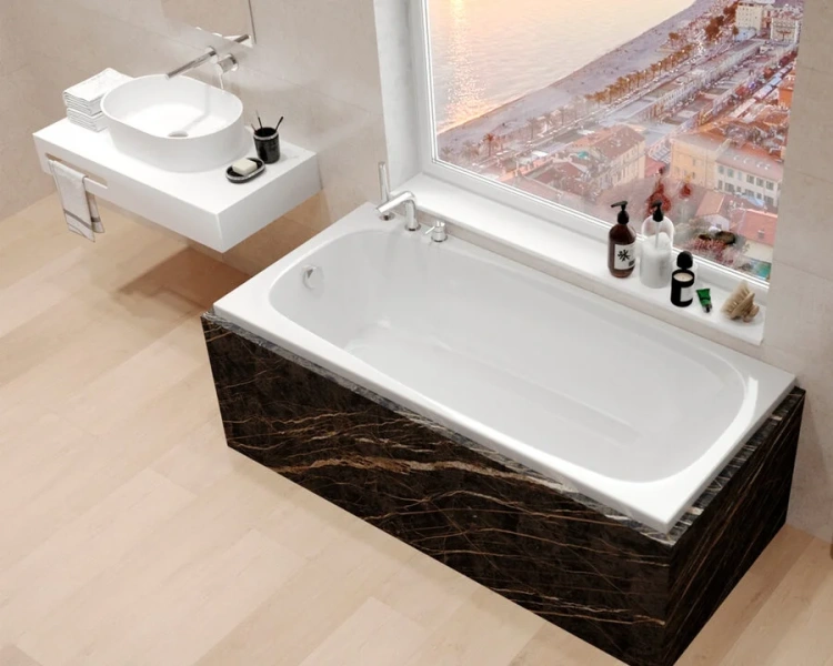 Ванна акриловая Whitecross Layla, 170 х 75 см, увеличенная толщина акрила, усиленная армировка, 0102.170075.100 (детальная фотография), современныe, hi-tech