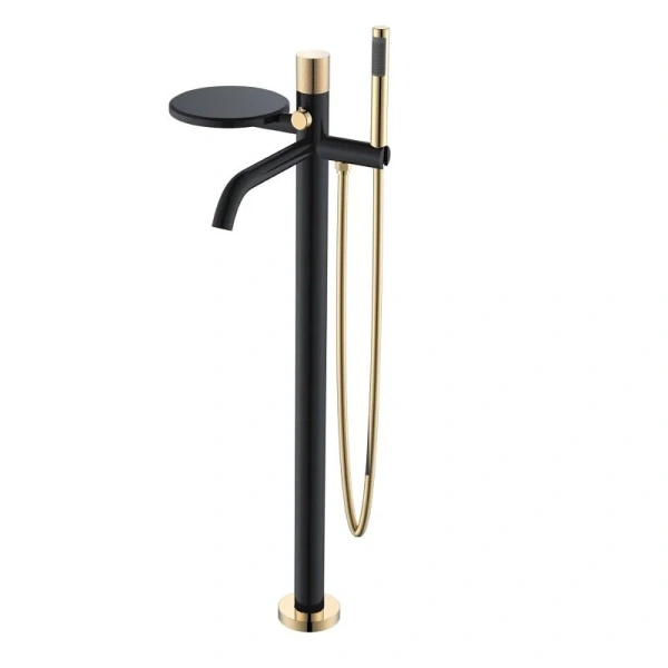 Смеситель для ванны Boheme Stick черный матовый/золото 129-BG.2 (детальная фотография)