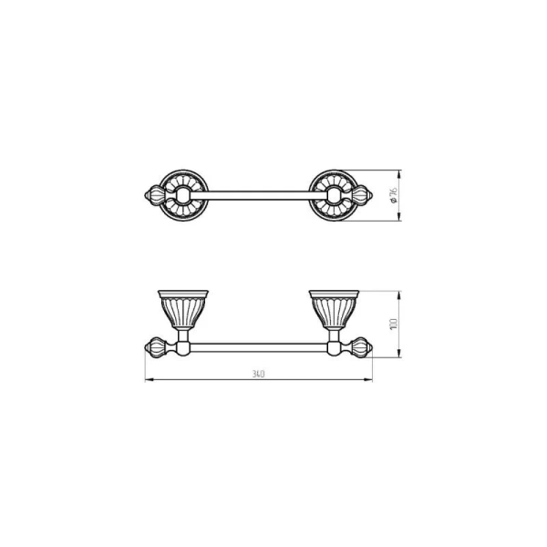 Полотенцедержатель Migliore Olivia 17 с элементами керамики (детальная фотография), классические, ретро, декорированные