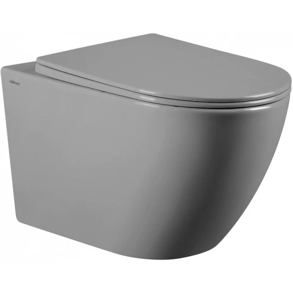 Унитаз подвесной Abber BEQUEM серый матовый AC1103MG (детальная фотография)