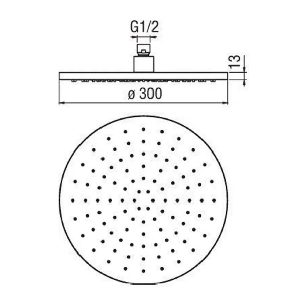 Верхний душ Nobili Rubinetterie хром AD139/113CR (детальная фотография), верхние души