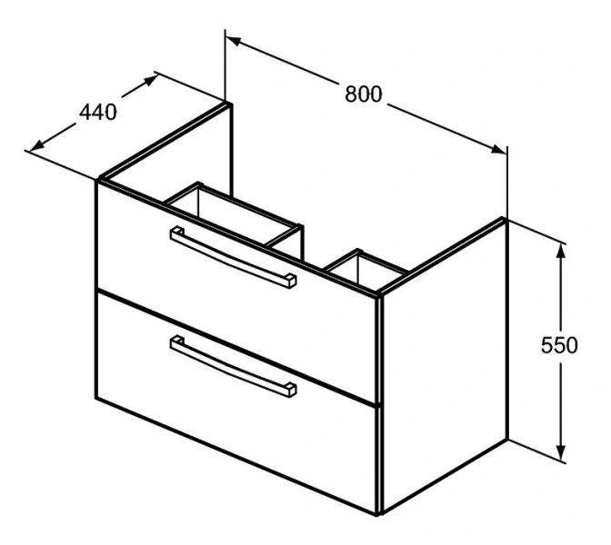 Тумба под раковину подвесная Ideal Standard Tempo 80 см серая глянцевая E0573TI (детальная фотография), нет в наличии