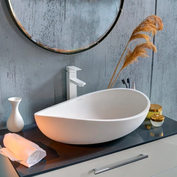 Раковина Montebianco Onda 60 см белая матовая 11020 (детальная фотография), белые