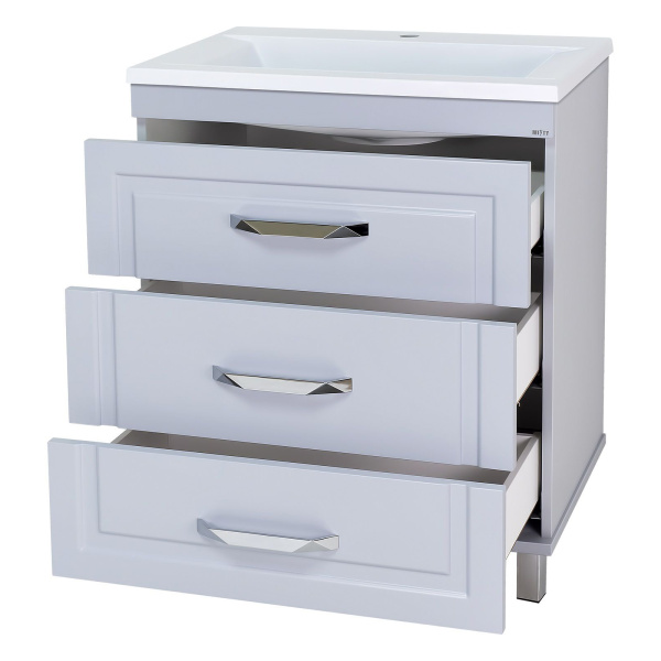 Тумба под раковину напольная Misty Терра 70 см серая П-Тер01070-01503Я (детальная фотография), современная, hi-tech