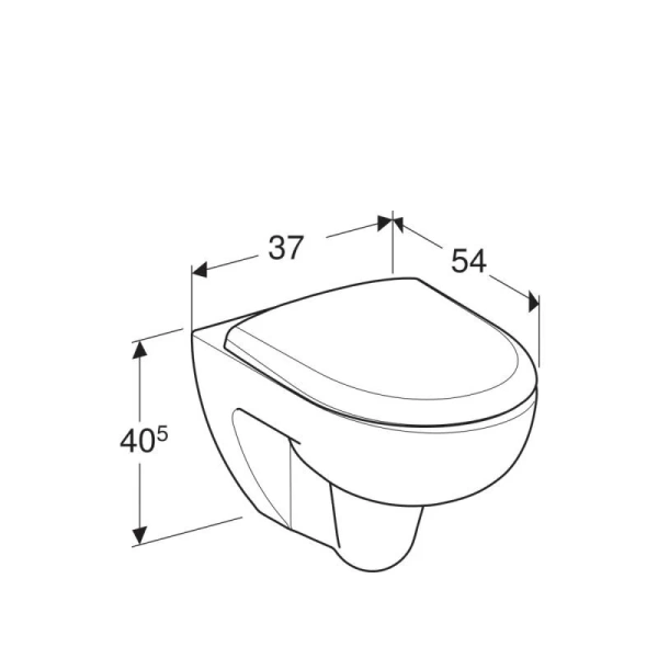 Унитаз подвесной Geberit Renova безободковый 500.801.00.1 (детальная фотография), без бачка, со скрытым бачком