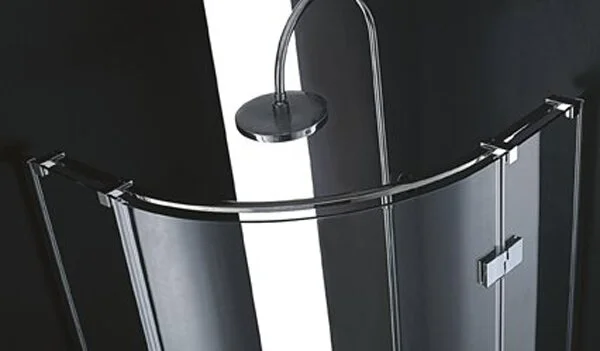 Душевой уголок Cezares Bergamo 100х100 см стекло прозрачное петли слева BERGAMO-W-R-1-100-ARCO-C-Cr-L-IV (детальная фотография), хром