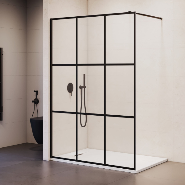 Душевая перегородка RGW Walk In WA-111B 120 см профиль черный 411011112-84 (детальная фотография), черные