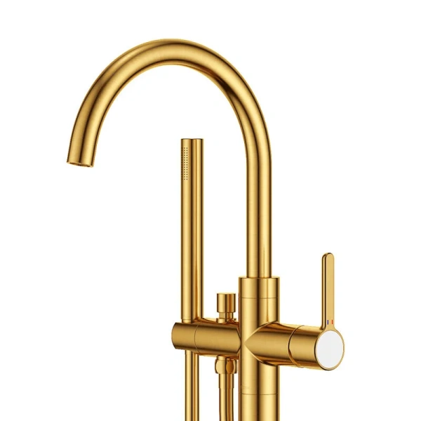 Смеситель для ванны Cezares Eco брашированное золото ECO-VDP-BORO (детальная фотография), современные, hi-tech