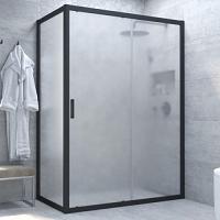 Душевой уголок профиль черный матовый стекло сатин Vegas-glass