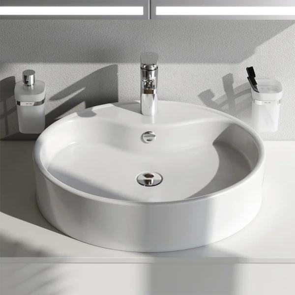 Раковина Am.Pm Func 56 см белая M8FWCC20561WG (детальная фотография), в форме чаши, круглой формы