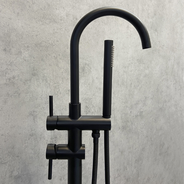 Смеситель для ванны Comforty черный матовый FE018M-CMT (детальная фотография), современные, hi-tech