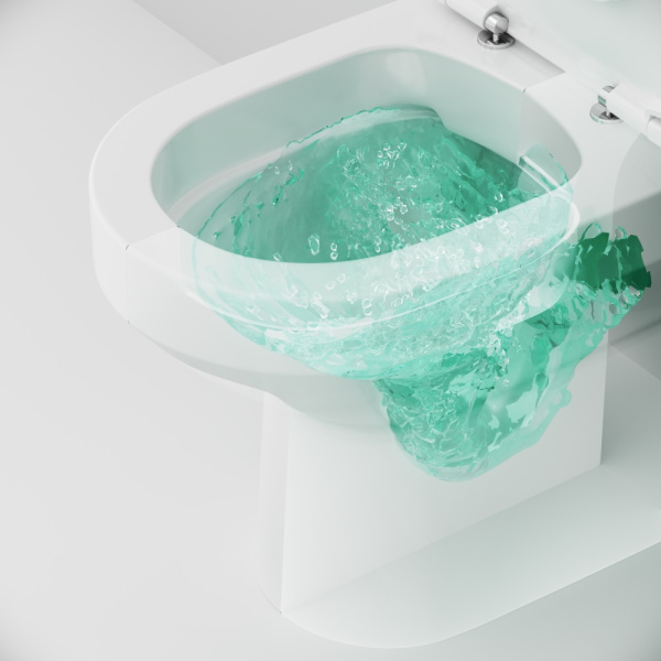 Унитаз компакт Am.Pm Spirit 2.0 безободковый C708600WH (детальная фотография), с нижним подводом воды