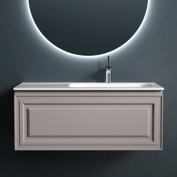 Тумба под раковину подвесная Sancos Very 100 см правая, doha soft VR100RSM (детальная фотография), подвесная, пристенная