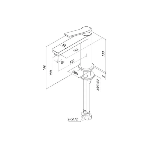 Смеситель для раковины IDDIS Parker черный матовый PARBL00i01 (детальная фотография), для раковины