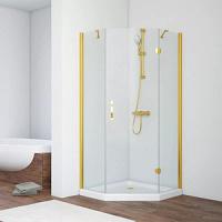 Душевой уголок профиль золотой стекло прозрачное Vegas-glass